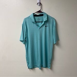 Nike Golf Dri‎ Fit Standard Blue Patterned Polo Size Medium